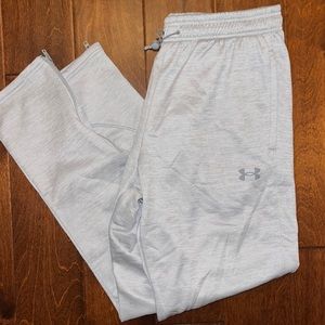 Under amour gray sweatpants, loose, woman’s size large